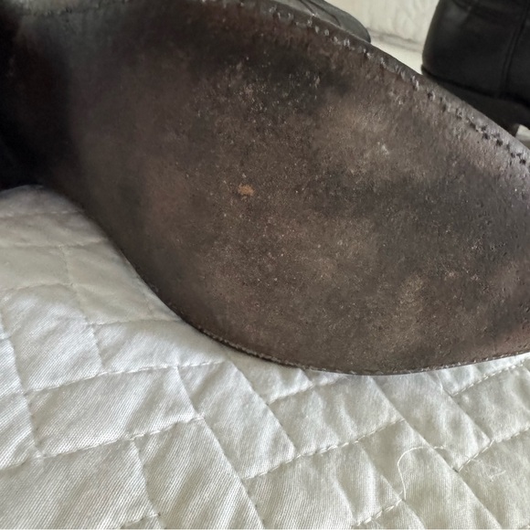 Lucchese Black Heeled Boots with Western Stitching - Picture 3 of 7